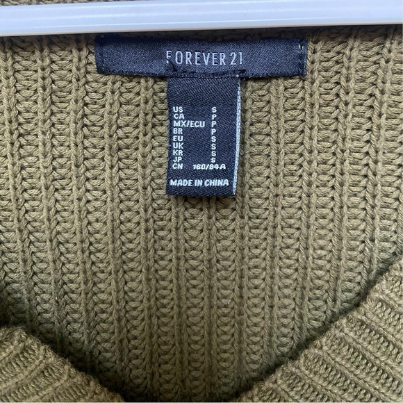 Forever 21 Green Fringe Distressed Sweater I Size: S - Picture 3 of 7